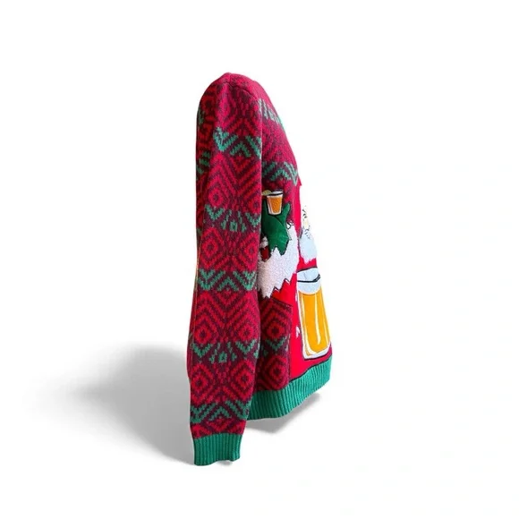 Target 33 Degrees Festive Santa Crewneck Sweater - Red and Green - Picture 3 of 9